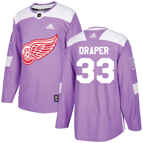 Adidas Red Wings #33 Kris Draper Purple Authentic Fights Cancer Stitched NHL Jersey